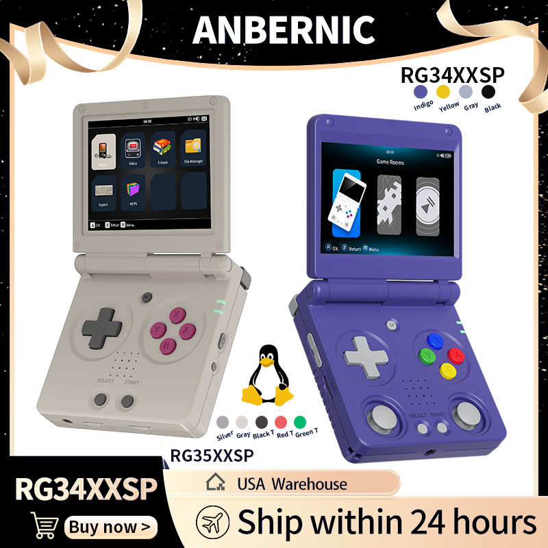 Retro Gaming Theme - Anbernic RG34XXSP RG35XXSP 플립 휴대용 게임