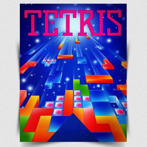 Game Retro Gaming - 테트리스 금속 간판 - 레트로 포스터